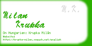 milan krupka business card